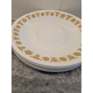 Vintage Lot 6 CORELLE By Corning BUTTERFLY GOLD SAUCERS